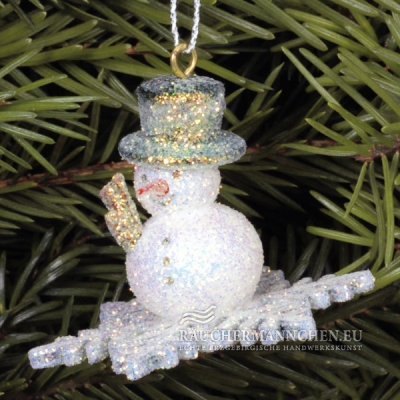 Glimmer Schneemann Christbaumschmuck