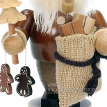 Natur Weihnachtsmann Räuchermännchen mit Geschenken