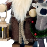 Weihnachtsmann Wichtel Räuchermännchen mit Rentier